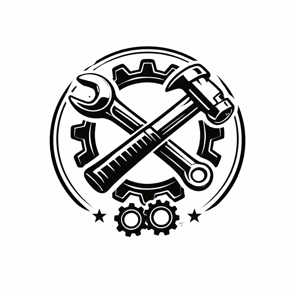 Bildlogo Maschinenbau schwarz weiß